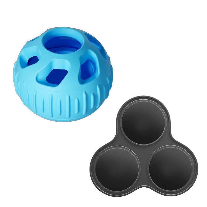 Blue Ball and Black Mold Pet Treat Dispensing Ball and Molding Set – Silicone Dog Chew Toy for Teeth Cleaning and Boredom Relief