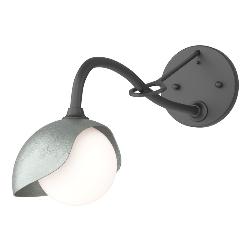 Brooklyn 1-Light Single Shade Long-Arm Sconce Black Vintage Platinum