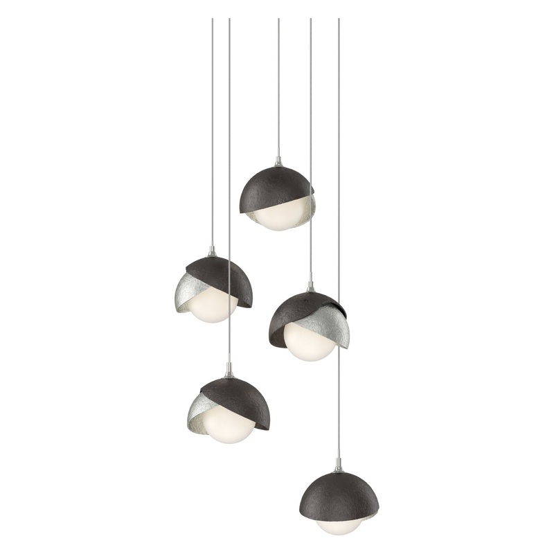 Brooklyn 5-Light Double Shade Pendant Sterling Oil Rubbed Bronze