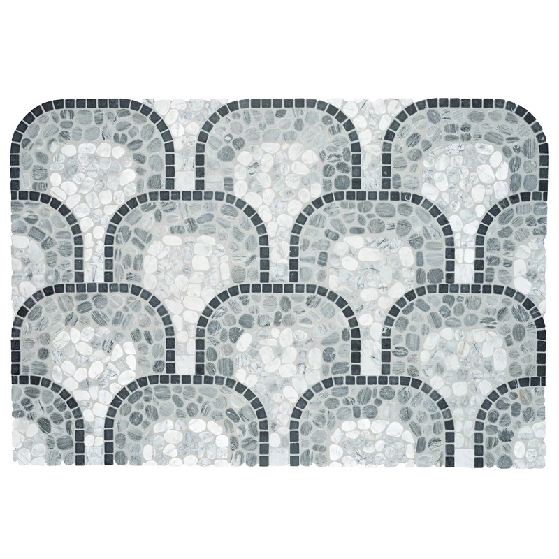 Cabana Galaxy Flow – Patterned Pebble Tumbled Marble Mosaic 1 Sheet = .829 Sqft