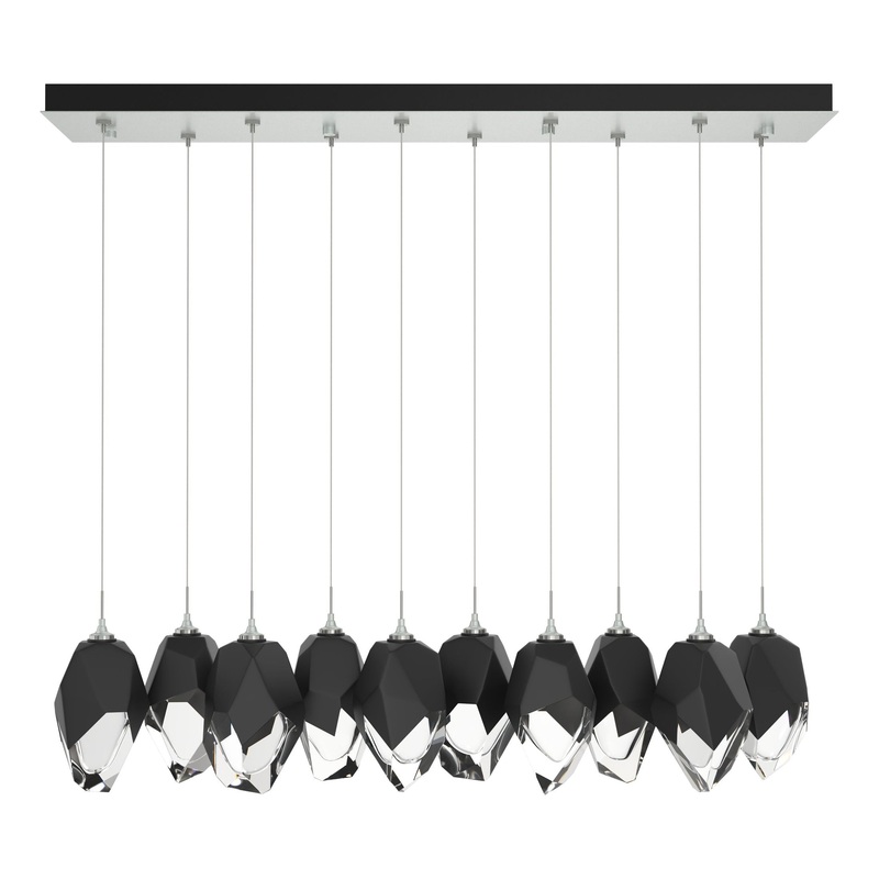 Chrysalis 10-Light Large Crystal Pendant Vintage Platinum Black Crystal (BP)