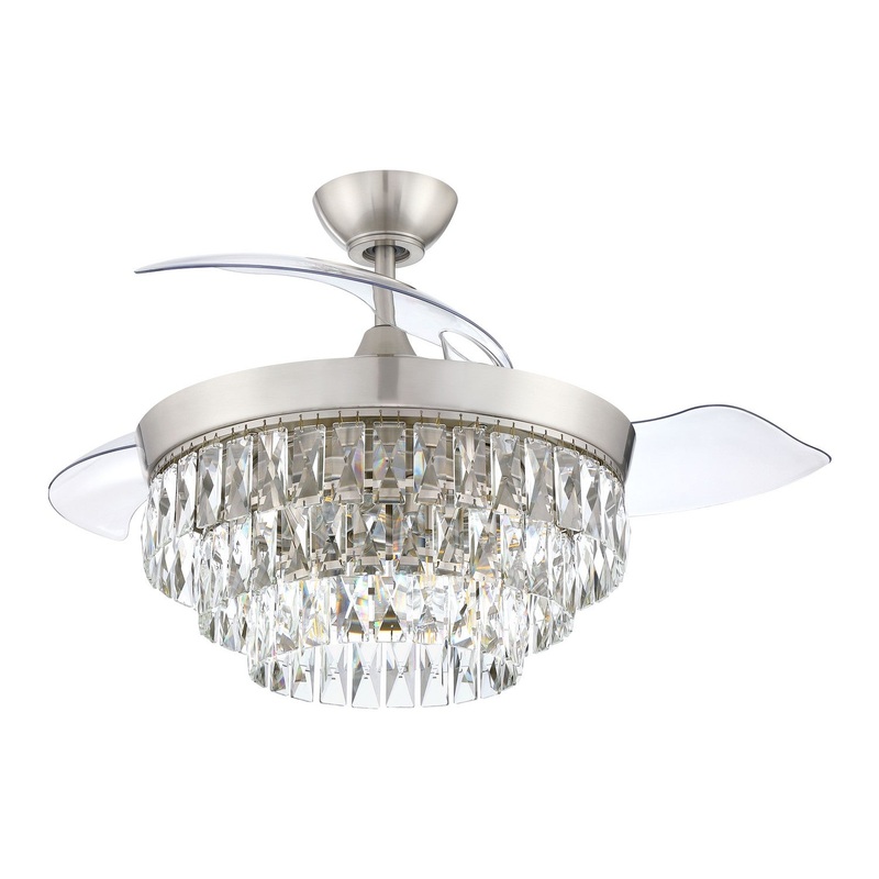 Craftmade SOF42BNK3 Sofia 42 Hidden Blades 42″Ceiling Fan Brushed Polished Nickel