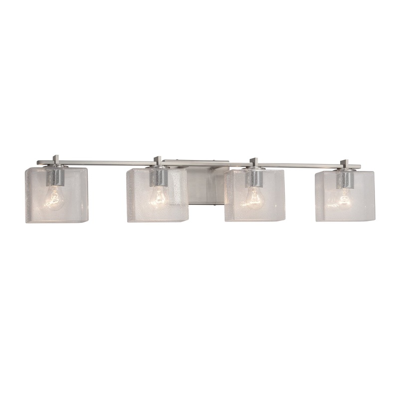 Four Light Bath Bar from the Fusion Collection in Brushed Nickel Finish by Justice Designs