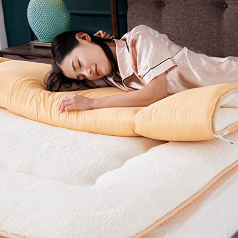 LJ Materasso Tatami di Spessore Inverno Caldo Letto Matrimoniale  Soggiorno Camera da Letto Sleeping Pad Singolo Dormitorio Mat (Colore : Bianca, Dimensioni : 150x200cm)