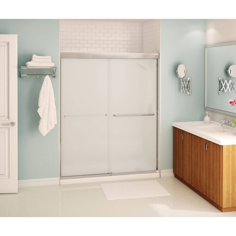 MAAX 134565-978-084-000 Kameleon 55-59 x 71 in. 6 mm Bypass Shower Door for Alcove Installation with Frosted glass in Chrome