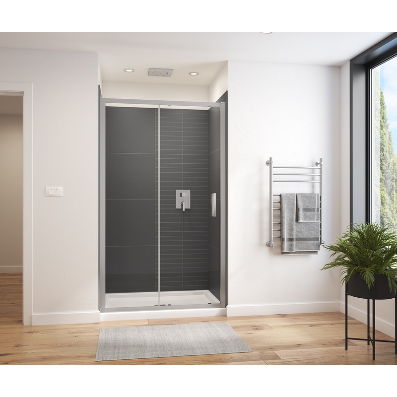 MAAX 135236-900-084-000 Connect Pro 45-46  x 76 in. 6mm Sliding Shower Door for Alcove Installation with Clear glass in Chrome