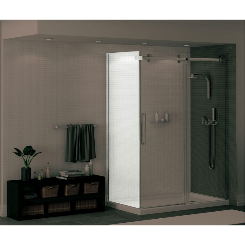 MAAX 139394-900-084-000 Halo Return Panel for 42 in. Base with Clear glass in Chrome