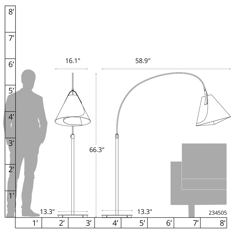Mobius Arc Floor Lamp White Spun Frost (SH)