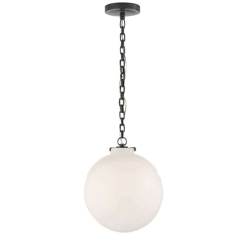 One Light Pendant from the Katie Globe Collection in Bronze Finish by Visual Comfort Signature