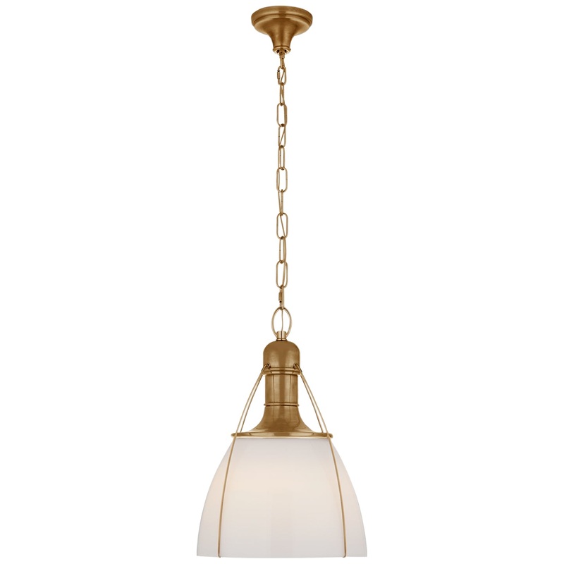 One Light Pendant from the Prestwick Collection in Antique-Burnished Brass Finish by Visual Comfort Signature