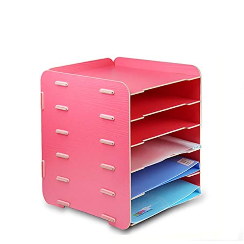 Schedario Classificatore Verticale Schedario, Classificatore Da Tavolo In Legno, 4 Strati Di Articoli Per Ufficio Creativi, Cartella Della Scatola Di Immagazzinaggio Di Libri A Pi Strati, Per Uso Uff