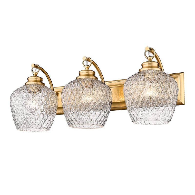 Three Light Bath Vanity from the Adeline MBG Collection in Modern Brushed Gold Finish by Golden