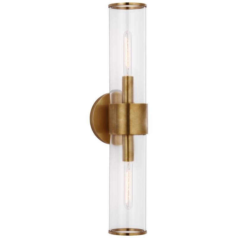 Two Light Wall Sconce from the Liaison Collection in Antique-Burnished Brass Finish by Visual Comfort Signature