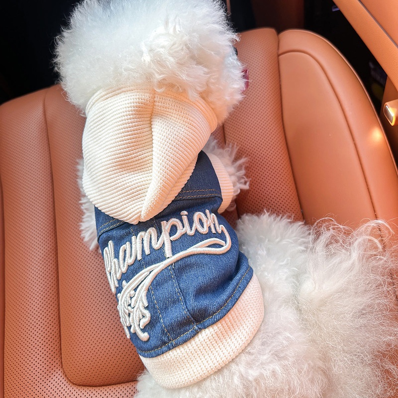 XS-Approximately 2kg Champion Cowboy Jersey Denim Vest Jacket for Dogs and Cats – Spring, Summer, and Autumn Wear