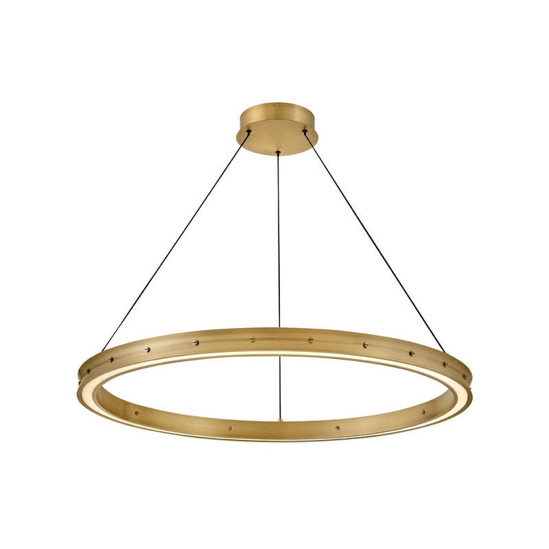 LED Chandelier from the Althea Collection in Lacquered Brass Finish by Fredrick Ramond