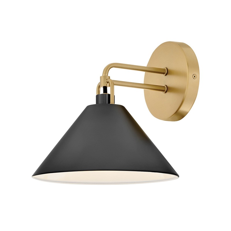 LED Wall Sconce from the Milo Collection in Lacquered Brass Finish by Lark