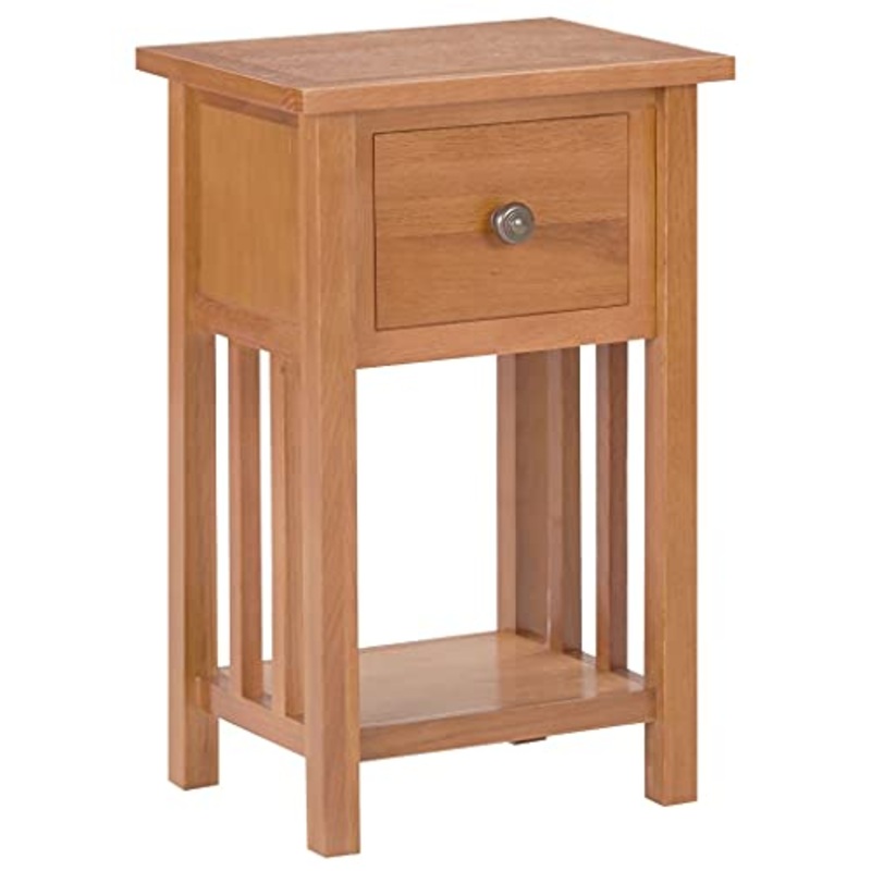 vidaXL Tavolino Portariviste con Cassetto 35x27x55 cm Legno di Rovere