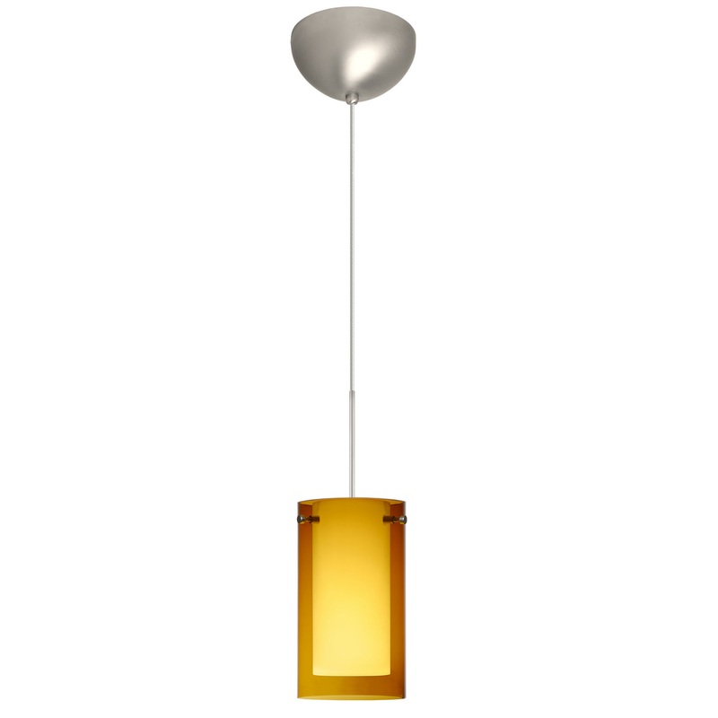 Besa 1XC-G44007-LED-SN Pahu One Light Pendant Satin Nickel