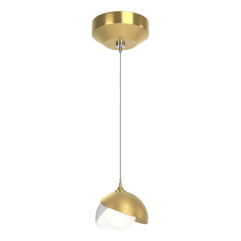 Brooklyn Double Shade Low Voltage Mini Pendant Modern Brass White