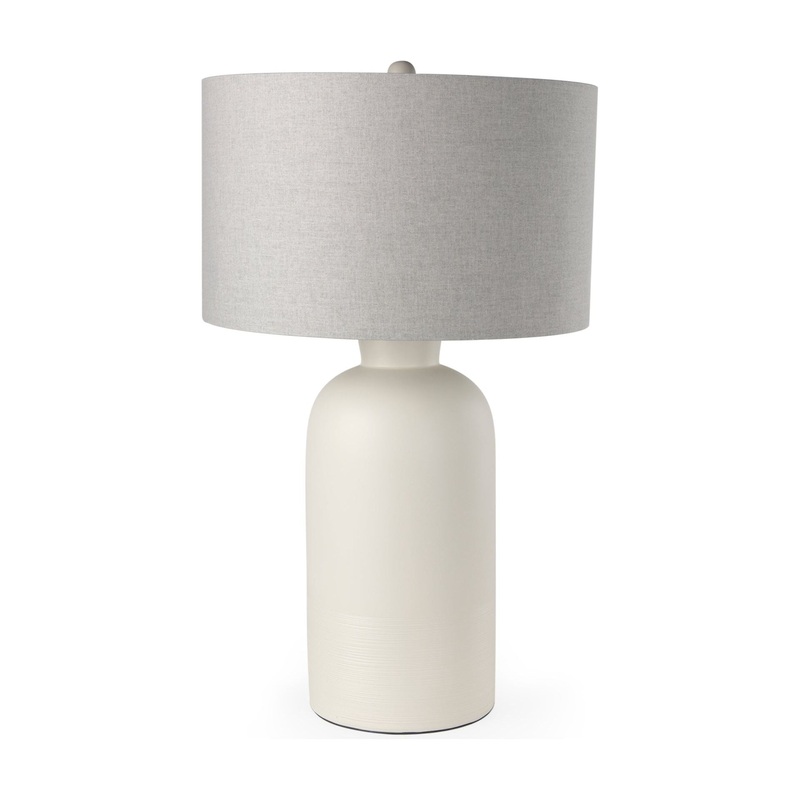 Cato Table Lamp Cream Base | White Shade
