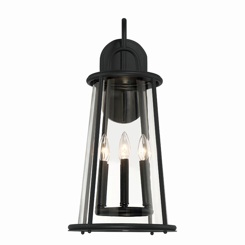 Four Light Outdoor Wall Sconce from the Daulle Collection in Satin Black Finish by Eurofase