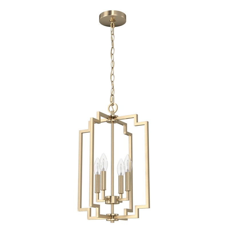 Four Light Pendant from the Zoanne Collection in Alturas Gold Finish by Hunter
