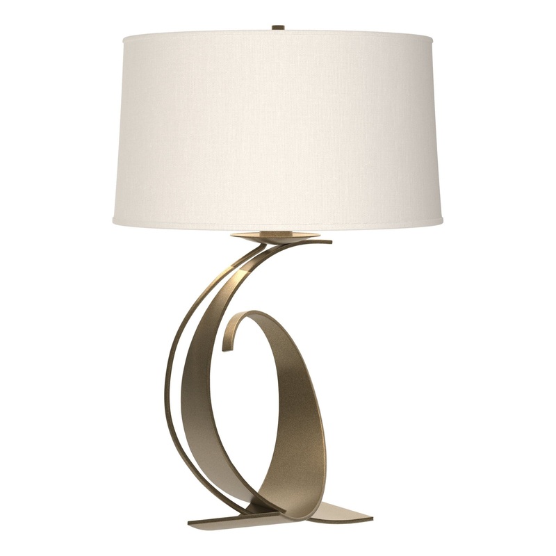 Fullered Impressions Large Table Lamp Soft Gold Natural Anna Shade (SF)