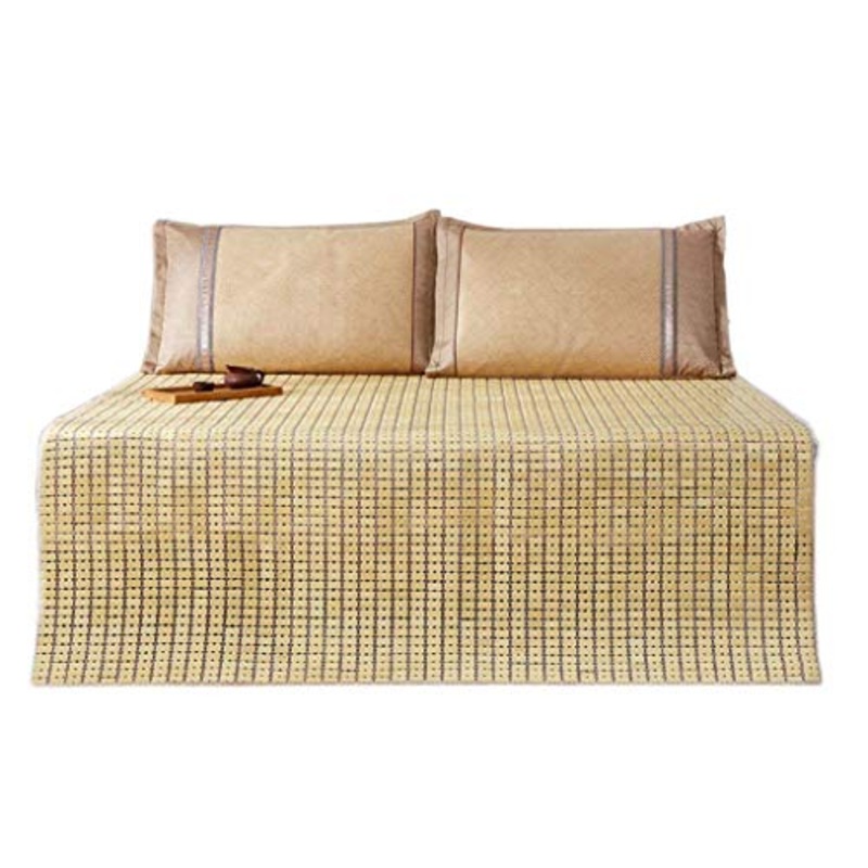 HKX Stuoia di bamb stuoia di bamb Cuscino stuoia Pieghevole stuoia Estiva Tatami Tappetino Yoga Morbido e Confortevole (Colore: Beige, Dimensioni: 1,8 * 2 m)
