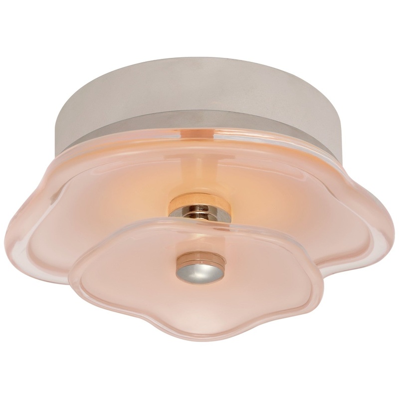 LED Flush Mount from the Leighton Collection in Polished Nickel Finish by Visual Comfort Signature