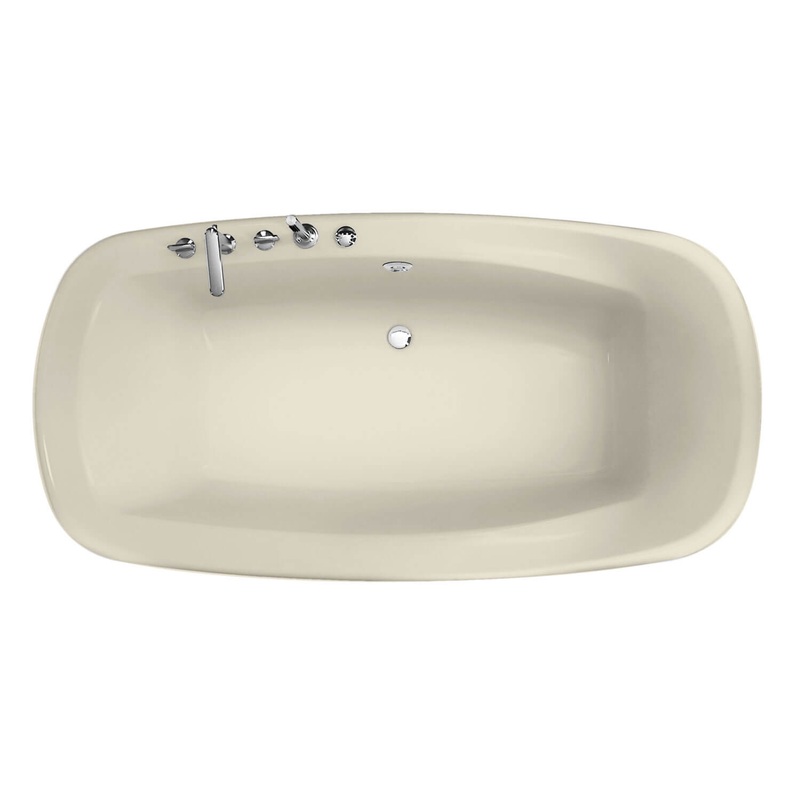 MAAX 101318-055-004 Eterne 7242 Acrylic Drop-in Center Drain Aerofeel Bathtub in Bone