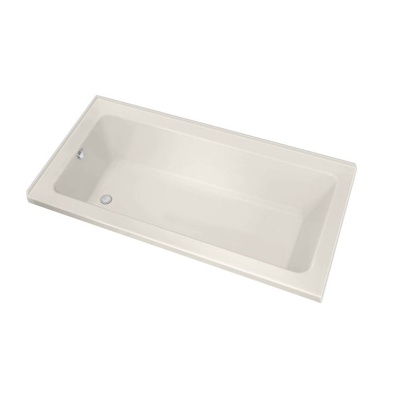 MAAX 106208-L-003-007 Pose 6636 IF Acrylic Corner Left Left-Hand Drain Whirlpool Bathtub in Biscuit