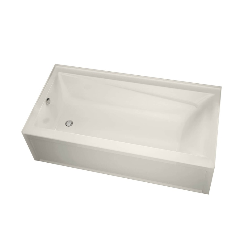 MAAX 106222-R-097-007 Exhibit 6632 IFS AFR Acrylic Alcove Right-Hand Drain Combined Whirlpool & Aeroeffect Bathtub in Biscuit