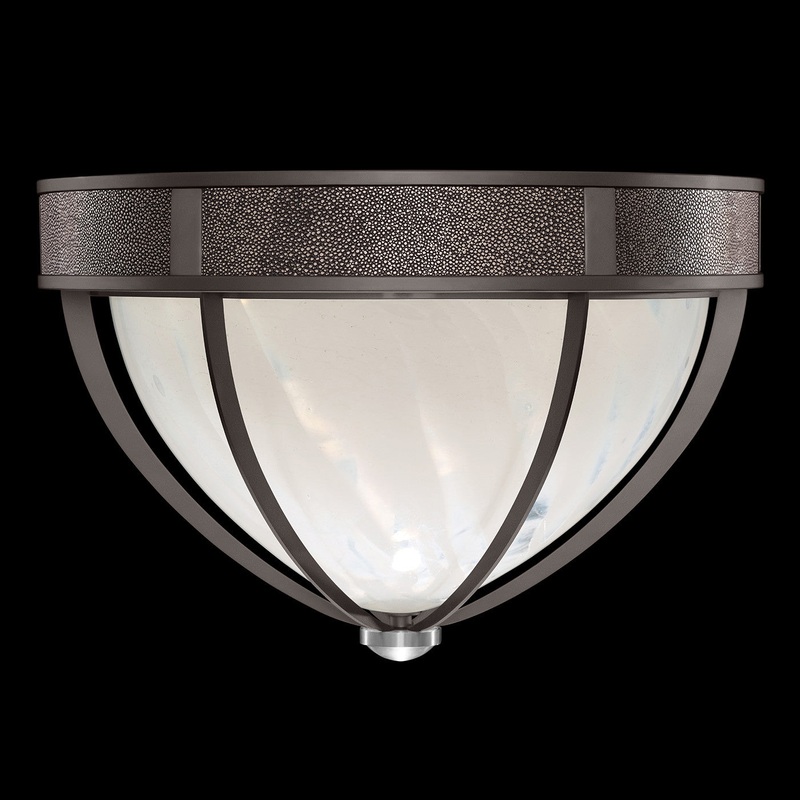 Mirage 18.75″W Round Flush Mount Midnight Steel/Nickel/Pebble