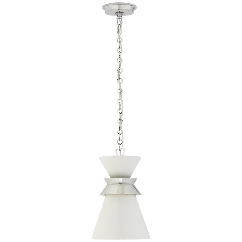 One Light Pendant from the Alborg Collection in Polished Nickel Finish by Visual Comfort Signature