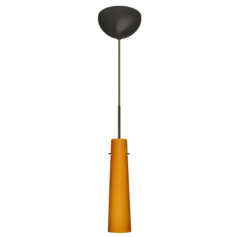 One Light Pendant from the Camino Collection in Bronze Finish by Besa