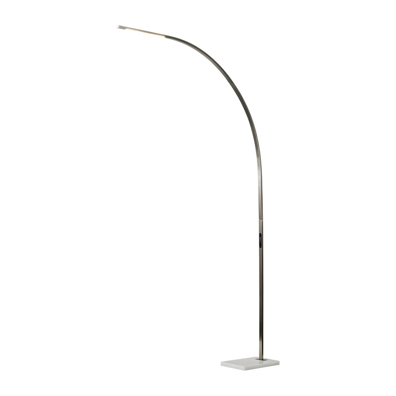 Sonic LED Arc Lamp with Smart Switch Brushed Steel