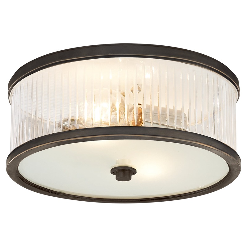 Two Light Flush Mount from the Randolph Collection in Bronze Finish by Visual Comfort Signature