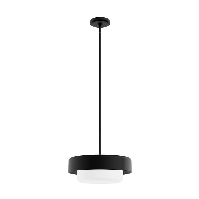 Two Light Pendant from the Station Collection in Natural Black Iron Finish by Hunter