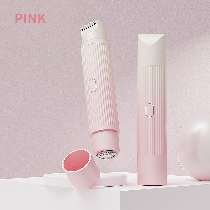2-in-1 Electric Lady Shaver & Trimmer – Gentle Full Body Hair Removal, Portable & USB Rechargeable(Gradient pink)