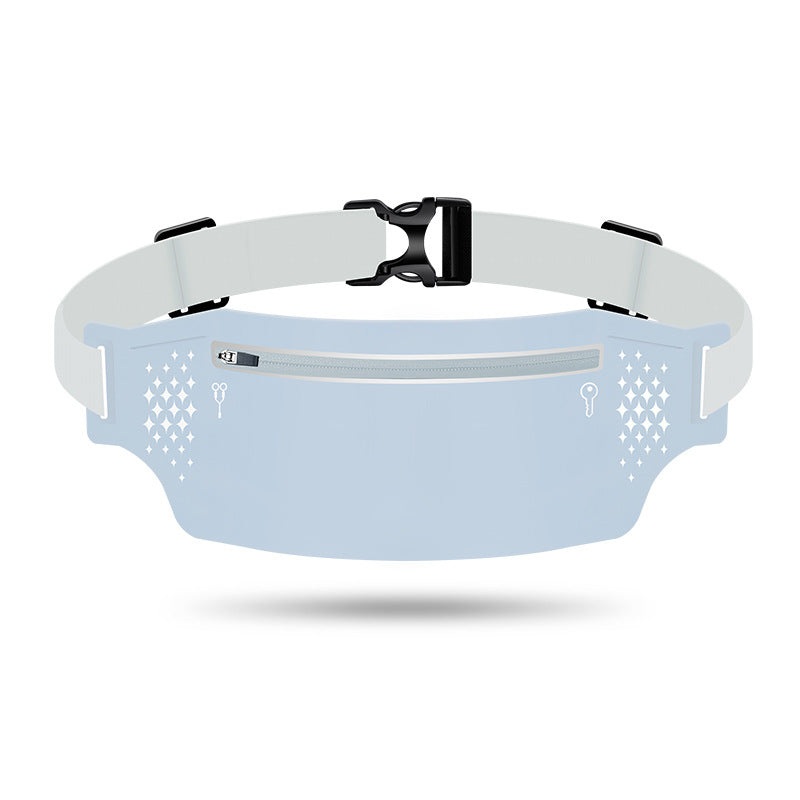 2 Pcs Light Blue Lightweight Women’s Running Waist Bag – Splash-Proof Fitness Belt with Stretchable Phone Storage