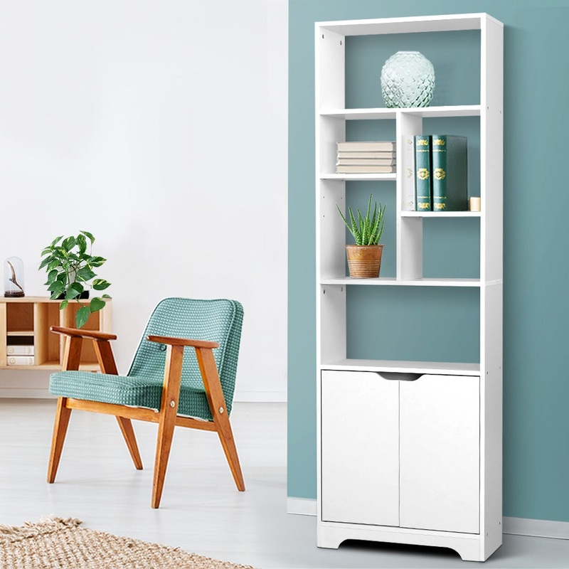 Artiss Bookshelf with Cabinet – GINA White