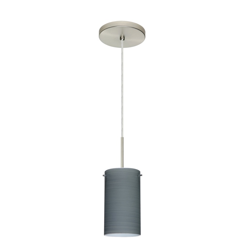 Besa 1BT-4404TN-MED-SN Stilo One Light Pendant Satin Nickel