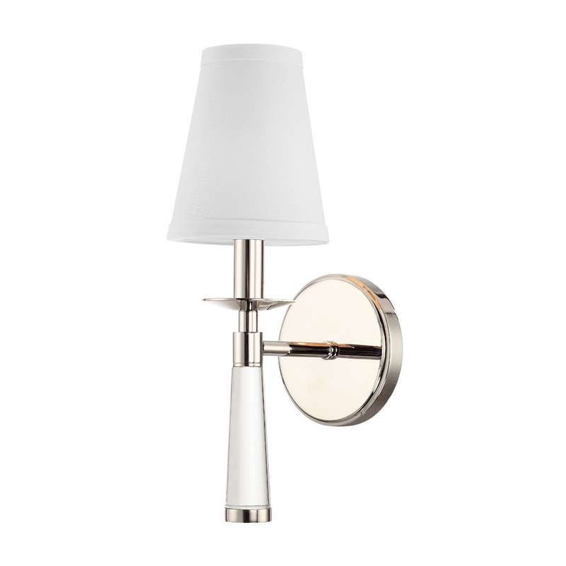Crystorama 8861-PN Baxter One Light Wall Sconce Polished Nickel
