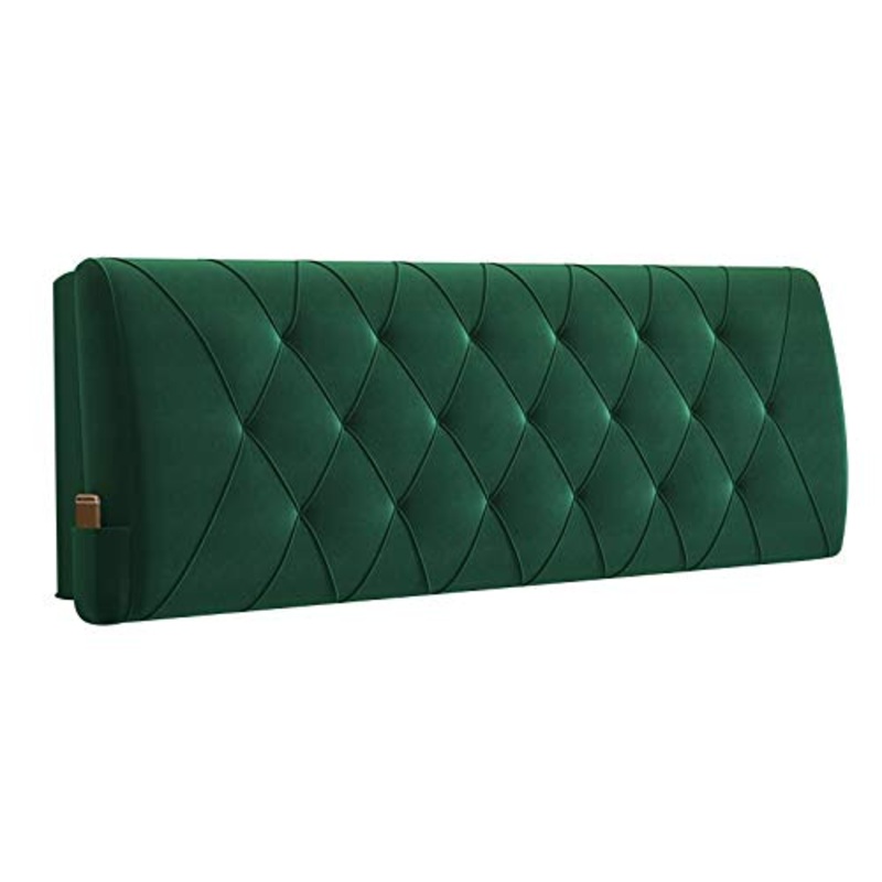 Cuscini Lettura Cuscino Supporto Lombare Schienale Testiera, Prevenzione Collisioni Supporto Lombare, Rimovibile Ripieno Spugna, 10 Colori Disponibili ( Color : Dark green , Size : 173cm )