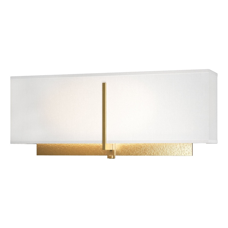 Exos Square Sconce Modern Brass Natural Anna Shade (SF)