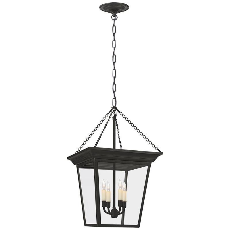 Four Light Lantern from the Cornice Collection in Blackened Rust Finish by Visual Comfort Signature