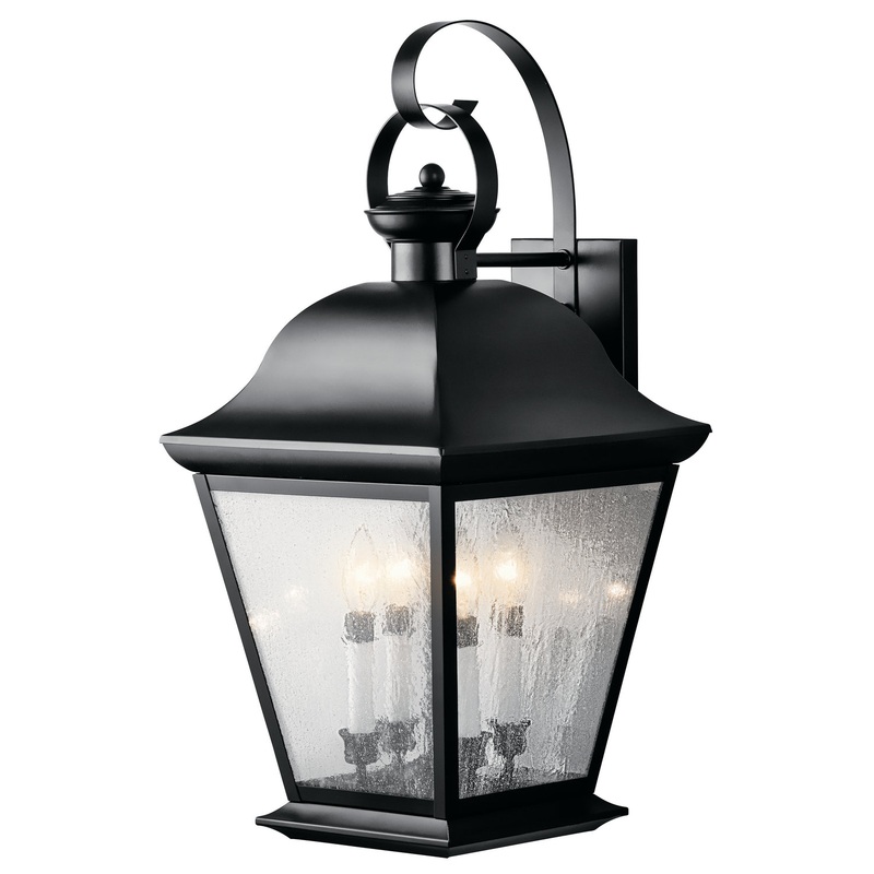 Kichler 9704BK Four Light Outdoor Wall Mount, Black