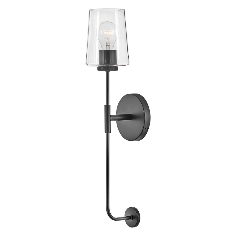 Kline Large Single Light Tall Sconce Black