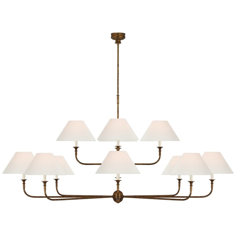 LED Chandelier from the Piaf Collection in Antique Gild Finish by Visual Comfort Signature