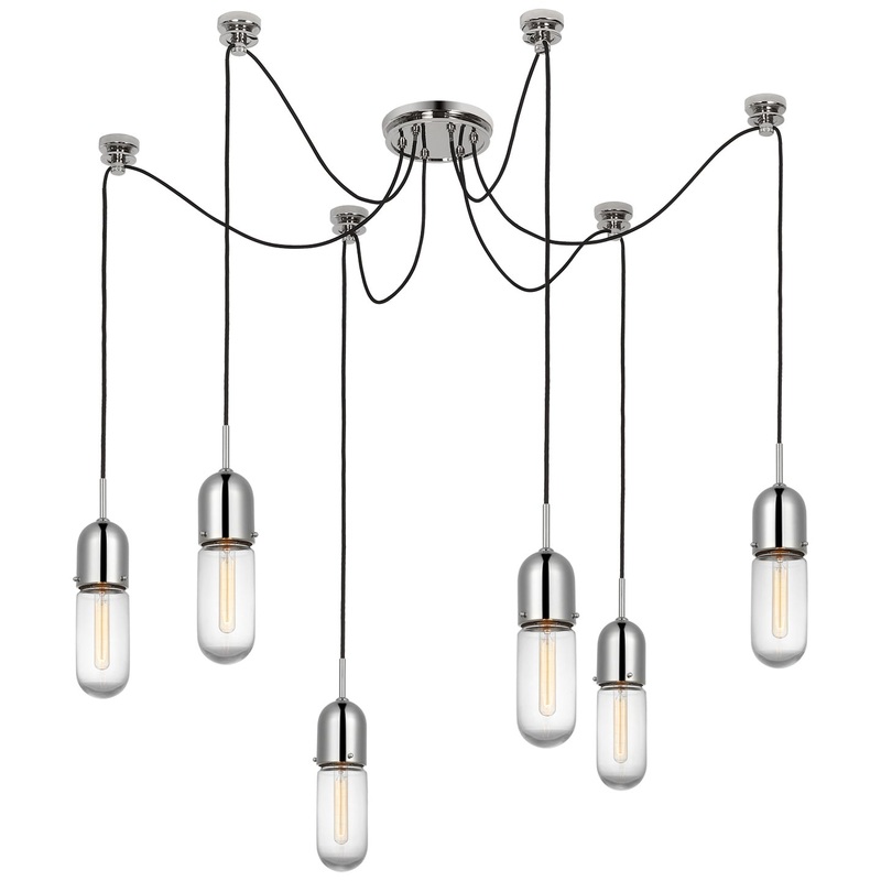 LED Pendant from the Junio Collection in Polished Nickel Finish by Visual Comfort Signature